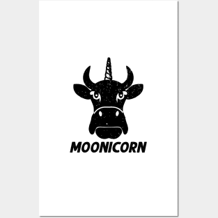 Moonicorn Funny Dairy Cow with Unicorn Cute Farm Animal Lover Gift Posters and Art